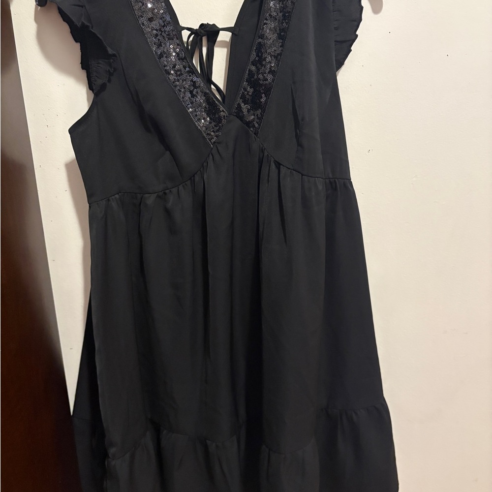 Black Dress with Sequin Detail